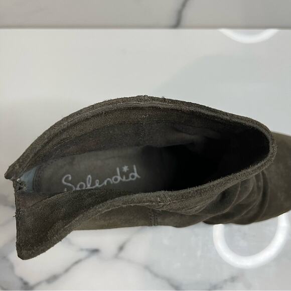 Splendid | Women's Green Leather Festival Chucky Heel Ankle Boot Sz 7.5 - Picture 2 of 9